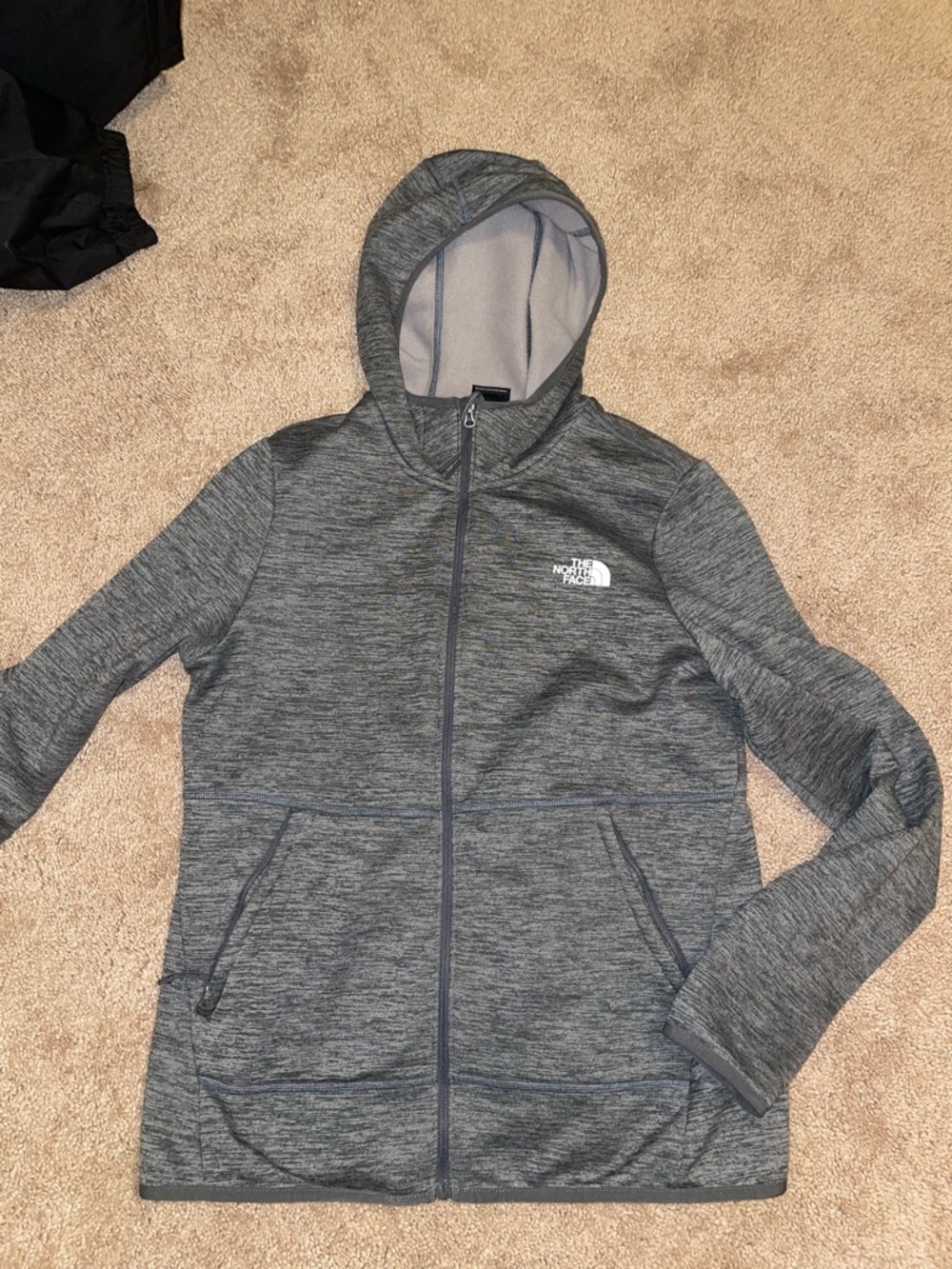 The North Face Gray Heather Full-Zip Hoodie